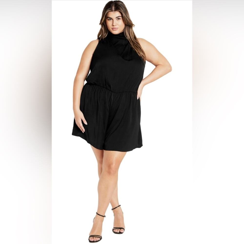 City Chic Women's‎ Plus Size 18 Black Kiana Playsuit Romper